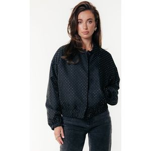 Bente - Studded Bomber Jacket - Zwart - Winterjas