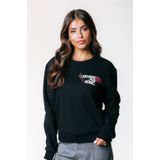 Colourful Rebel - Flower Logo Wave Relaxed Sweat - Zwart - Sweater
