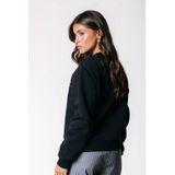 Colourful Rebel - Flower Logo Wave Relaxed Sweat - Zwart - Sweater