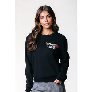Colourful Rebel - Flower Logo Wave Relaxed Sweat - Zwart - Sweater