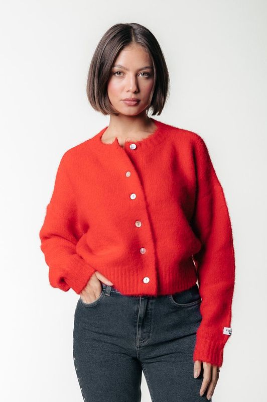 Colourful Rebel - Cardigan - Rood - Dames