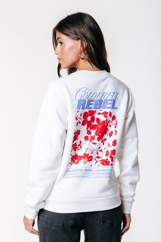 Colourful Rebel - WS417082 - Sweater - Rood - Bloemenmotief