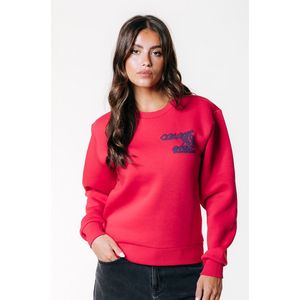 Colourful Rebel - Logo Wave Relaxed Sweat - Felrood - Sweater