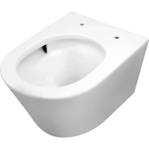 Saqu Hangtoilet - met Tornado Flush 36x52,5x35,5 cm Glanzend Wit - WC Pot - Toiletpot - Hangend Toilet