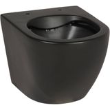 Saqu Please compact hangtoilet met softclose toiletbril 36x48x32cm mat zwart