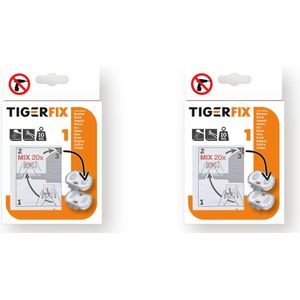 Tiger TigerFix type 1 - Tiger accessoires monteren zónder boren - 2 stuks