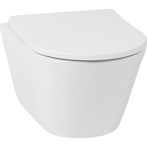 SaquWash Randloos Hangtoilet - met Bidet-functie en Toiletbril - Mat Wit - WC Pot - Toiletpot - Hangend Toilet