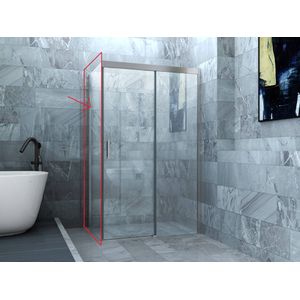 Ben Smooth douchecabine met schuifdeur 120x90cm chroom/helder glas