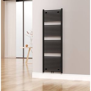 Saqu Cole Handdoekradiator - 180 x 60 cm - 1072W - Verwarming Badkamer - Mat Zwart - Handdoekrek Radiator