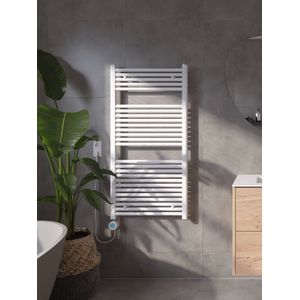 Saqu Cole Elektrische Handdoekradiator - 60x120 cm - 700W - Wit - Verwarming Badkamer - Radiator