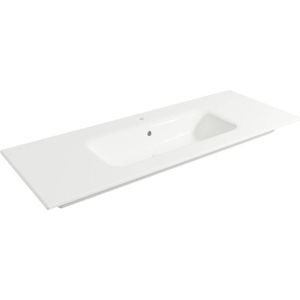 Saqu Fluente Wastafelblad 1 bak 1 krg 121x46x1 cm Glans Wit