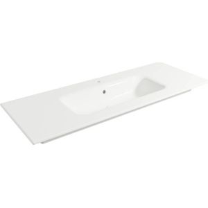 Saqu Fluente Wastafelblad 1 bak 1 krg 121x46x1 cm Mat Wit