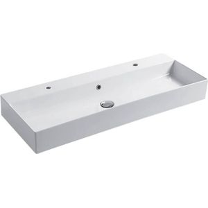 Saqu Square Wastafel 1 bak 2 krg 120x40x12 cm Glans Wit