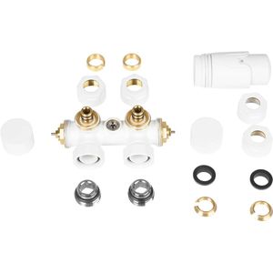 Saqu - Miha - Radiatorkraan - Mat Wit - Middenaansluiting Haaks