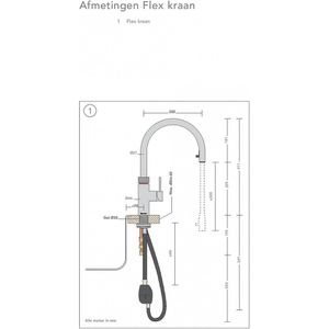 Quooker Flex met PRO3 boiler 3 in 1 kraan gunmetal
