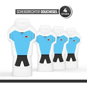 Douchegel ""Scheidsrechter"" - 4 stuks - Cadeau Week van de Scheidsrechter - Blauw | Showergel - Shower gel - Prijzen - Bedankt