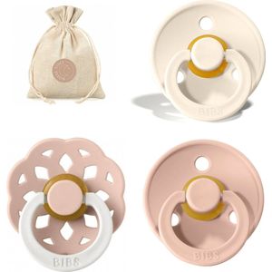 BIBS spenen T2 met speenzakje | Ivory, Blush, Boheme Blush Glow in the dark | 6 tot 18 maanden