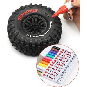 TLVX Bandenstift rood / Rode Autobanden stift / Tyre marker red / Auto banden stift rood / Auto / Scooter / Motor banden marker / Letters en cijfers banden inkleuren / Waterdichte kleur pen voor op rubber / Kleur rood