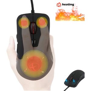 TLVX Verwarmbare Computer Gaming Muis – Elektrisch verwarmd – USB Bedraad – Rechts handig – Warme hand – Werk – Thuis – Onderweg - Winter Muis Laptop – Heated Mouse – Optische Muis – Warmte instelbaar – 800/1000/1600/2400DPI - Vingers Opwarming