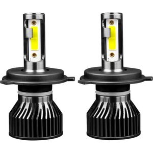 TLVX H4 55Watt Mini LED lampen – Canbus – Koplampen – Motor - Headlights - 8000K - Wit licht – Autoverlichting – 12V – 55w halogeen vervanger - Dimlicht – Grootlicht – 6.000 Lumen (2 stuks)