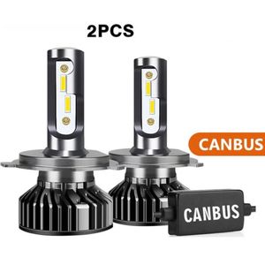 TLVX H4 55 Watt Canbus LED lampen – Storingsvrij – Koplampen – Auto - Motor - Headlights - 6000K wit licht – Autoverlichting – 12V – 55w halogeen vervanger - Dimlicht – Grootlicht – 32.000 Lumen (2 stuks)