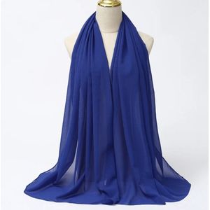 yerminbeauty hoofddoek met ondercap - Hijab - Chiffon Scarf - Dames hoofddoek - 2 in 1 hoofddoek - donker-blauw