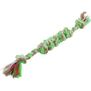 Nobleza Flostouw voor honden - Lengte 42cm - Hondenspeelgoed - Honden speelgoed - Hondentouw - Speeltouw hond - Trektouw hond - Dik geknoopt - Groen