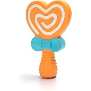 Nobleza Hondenspeelgoed - L14,5xB8 cm - Hondenspeelgoed - Honden speelgoed - Puppyspeelgoed - Piepspeelgoed - Latex Lolly - Oranje