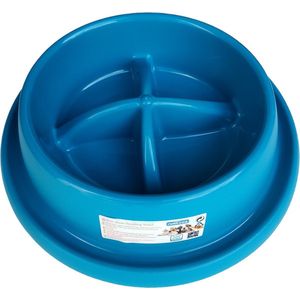 Nobleza Honden anti schrok voerbak - Inhoud 400ml - Anti schrokbak hond - Slowfeeder hond - Rond - Blauw