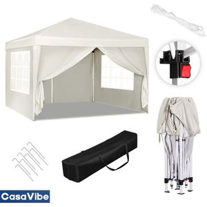 CasaVibe Party Tent - Feesttent - Camping Tent - Paviljoen - Pop up tent - Opvouwbaar - Waterdicht - 3x3