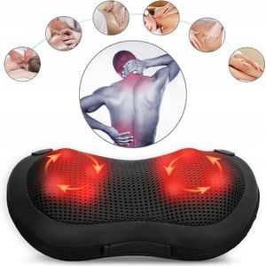 Ilso massagekussen nek en rug - Shiatsu - nekmassage - massage apparaat met warmte functie - timer - inclusief 12V stekker -zwart