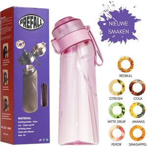 PRE FALL® Tasty Air Pink Drinkfles - Up Starterskit Met 7 Verschillende Smaken - Hydraterend - Geurwater - Vegan - Bio - BPA vrij