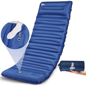 Hikr® Slaapmat 10cm+ dikte - Zelfopblazend met voetpomp - Comfortabel luchtmatras - Slaapmatje eenpersoons uit te breiden tot tweepersoons - Luchtbed met ingebouwde pomp