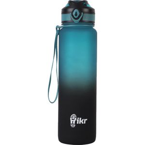 Hikr® Waterfles met fruit filter - 100% Lekvrij - Sportfles & Sportbidon fitness - Vaatwasserbestendig - Bidon 1 liter - Outdoor Drinkbeker met rietje - Drinkfles met tijdmarkeringen