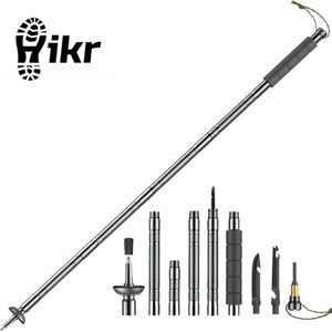 Hikr® Wandelstok - Opvouwbaar & Verstelbaar - Bushcraft & Survival - Multifunctioneel - Wandelstokken trekking - Trekkingstokken - Compact & lichtgewicht - Hiking stokken - Trekkingpoles