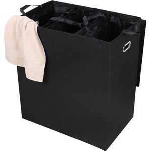 Niceey Wasmand - 3 Vakken - Opvouwbaar - Zwart - 120L