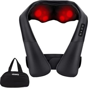 Niceey - Shiatsu Massagekussen - Massageapparaat - Zwart - Infrarood - Verwarmd