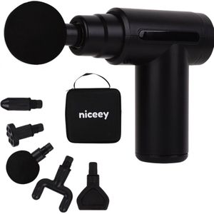 Niceey - Massage Gun Mini - Draadloos - Zwart - Met Koffer