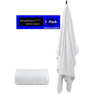 2 Pack Massage-/ Strandlaken (2 stuks) 90x200cm 2CAM wit, grijs 450g.m2