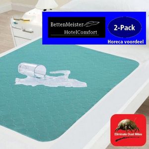 hotelgroothandel.nl - 2-Pack Wasbare incontinentie bedonderlegger 4 laags met instopstrook waterdicht TPU 90x85 cm