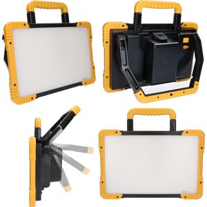 HeavyDuty LED Bouwlamp 40W - Snoerloos - Werkt op accu van Bosch, Makita, DeWalt