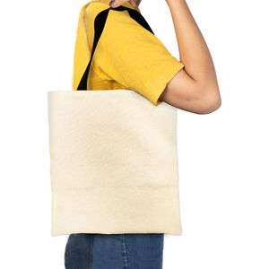 TOTE Bag Canvas van hoge kwaliteit - Tote Bag met Vakken en Rits - Draagtas Wasbaar