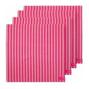 Pip Studio - Stripes Servet - Pink - Katoen - Set van 4