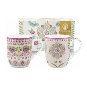 Pip Studio - Lily & Lotus - Mok - Lilac - Set van 2 - 145 ml - Porselein