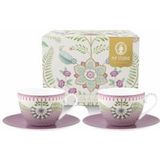Pip Studio Lily & Lotus - kop & schotel 280ml - set van twee - porselein - lila