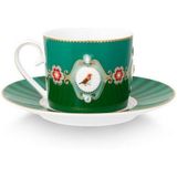 Tasse & Untertasse Pip Studio Love Birds Medaillon Emerald-Green 200 ml
