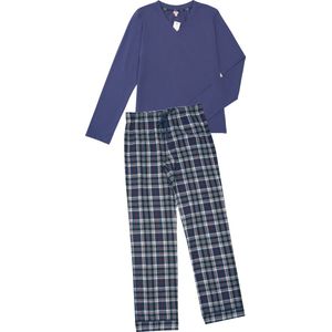 La V Shortama voor jongen- Blauwe jean met cactus print 116-122