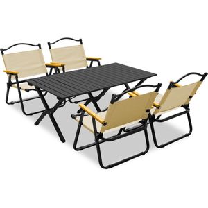 Feel Home - Luxe Glamping set - Picknick set - 4 stoelen en tafel - Inklapbaar - Met draagtas