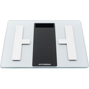 Hyundai Home - Digitale personenweegschaal met Bluetooth en lichaamsanalyse - Wit/Zilver