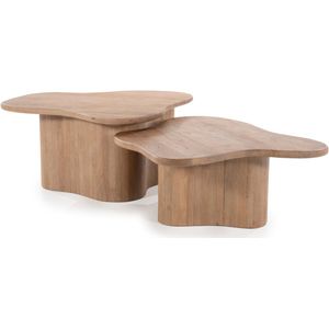 By-Boo - Fall Natural - Koffietafelset - Mangohout - 2 Stuks